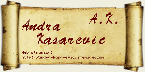 Andra Kašarević vizit kartica